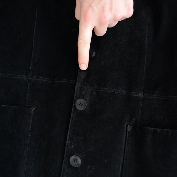 Northern Reflections Black Suede Button Down Blazer/ Jacket LG - Picture 7 of 15